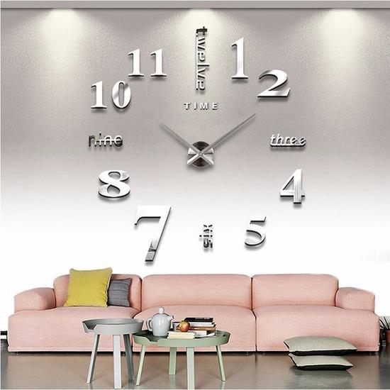 Large 3D Wall Clock Mirror Wall Stickers Creative DIY Wall Clocks Removable Art Decal Home Decor Living Room Quartz Needle