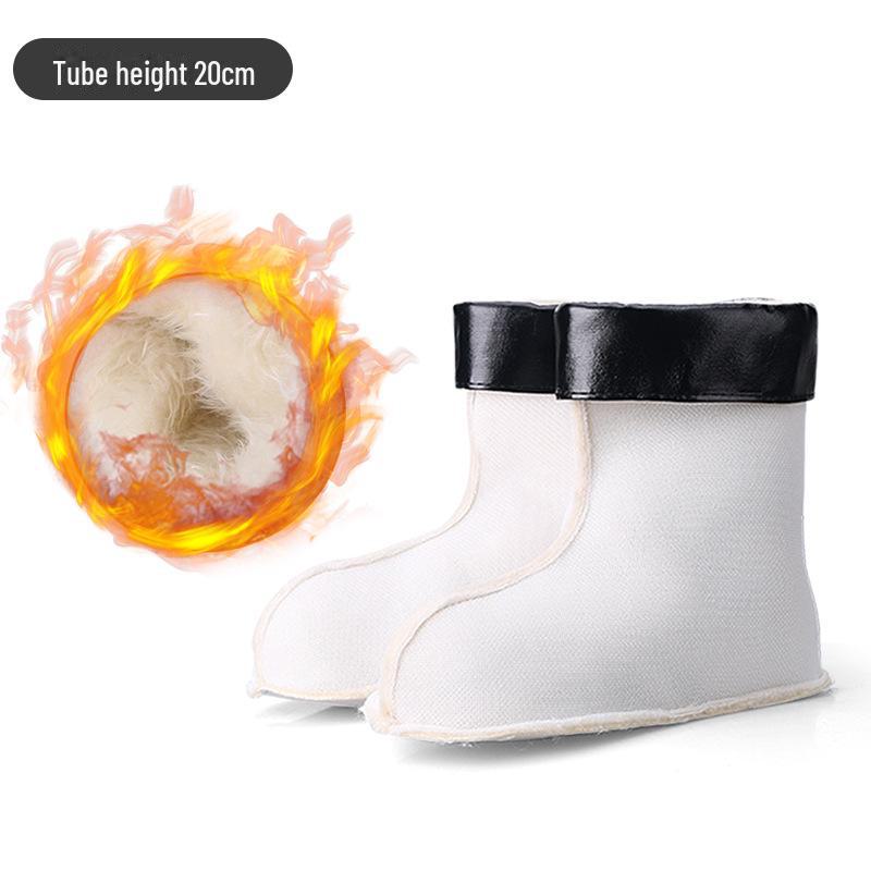 Men's High Tube Warm Rain Boots with Cotton and Velvet Lining