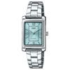 Casio Модные и универсальные женские кварцевые часы на стальном ремешке с зеленым циферблатом LTP-1234DD-2A