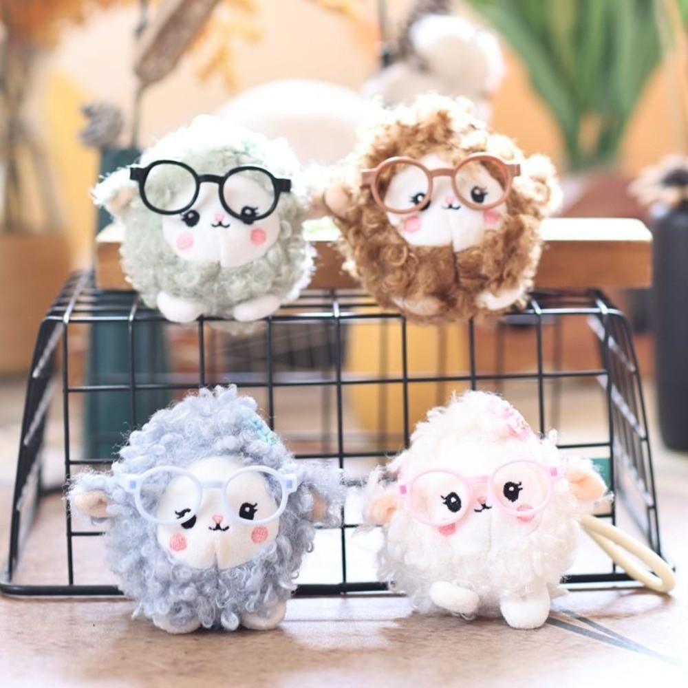 Hanging Charm Stuffed Sheep Doll Ornaments Lamb Year Pendant Plush Sheep Keychain  Bag Decoration