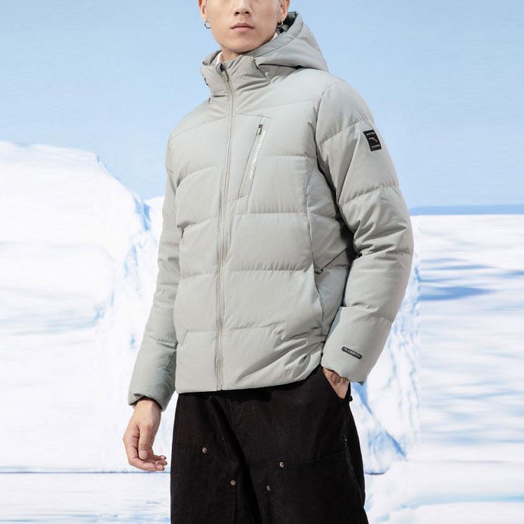 Anta Тренировочная серия Heat Technology теплая пуховая куртка мужская верхняя одежда Bean-Gray-Grey 152147908-1