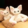 Кавайная белая плюшевая игрушка кошки породы Девон-рекс, мягкая набивная игрушка, игрушка для сна, мягкие мультяшные игрушки для объятий, декор для дома, подарок на день рождения для детей