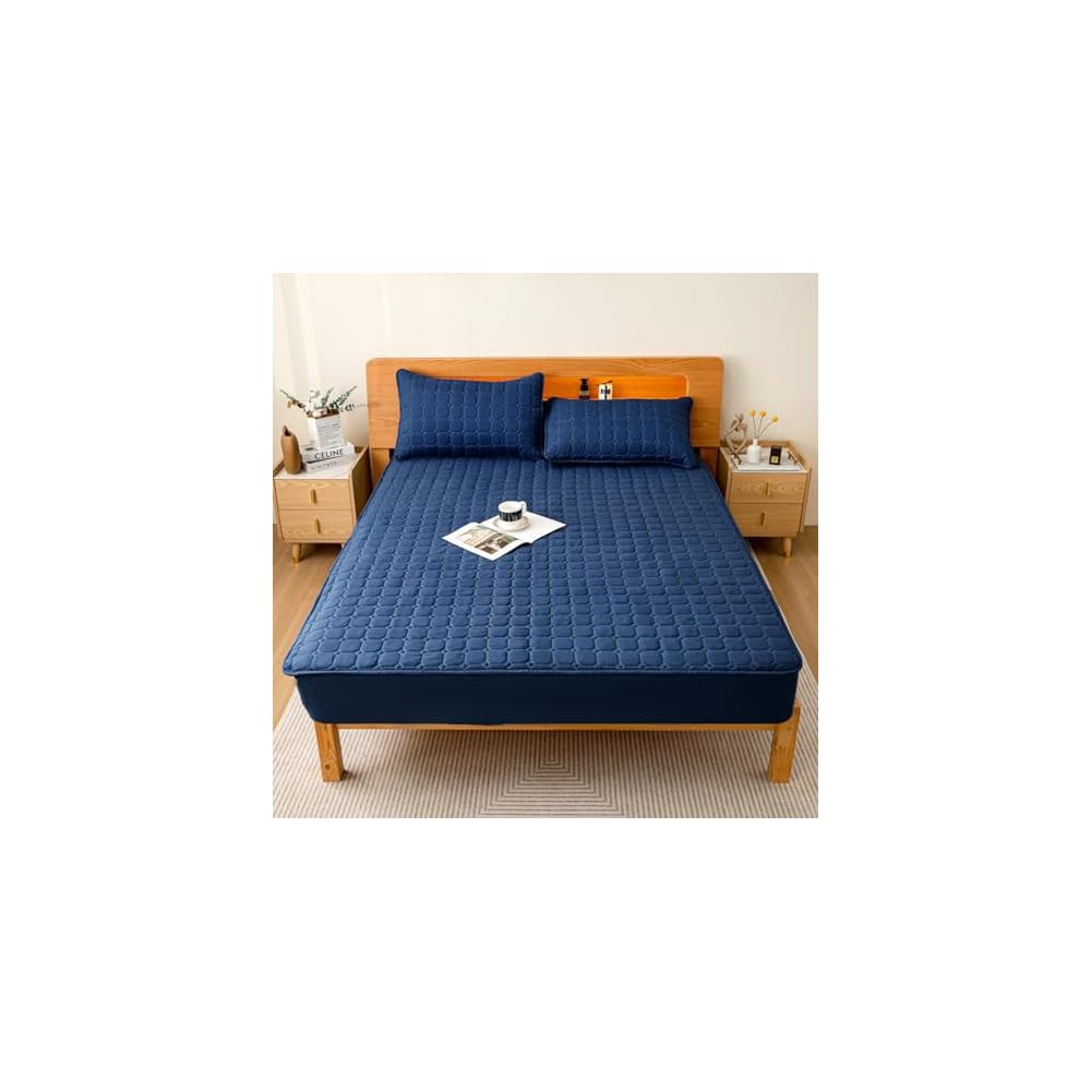 Fitted Sheet, Mattress Pad, Bed Pad, Three-Layer Bed Cover, Pill-Free Bed Sheet, Fluffy Fitted