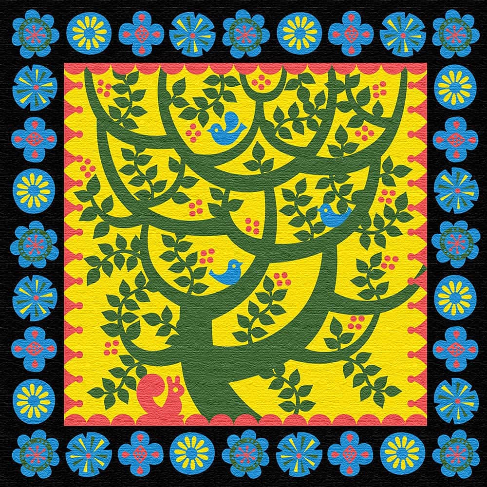 Art Deli Nordic Style Plant Fabric Wall Art Panel, 57 x 57 cm