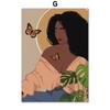 Abstract Butterfly Monstera Black Fashion Girl African Art Nordic PostersCanvas Painting  Prints Wall Pictures Living Room Decor