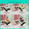 Butterfly Orchid Fake Flower Vase With Plastic Material For Wedding Table Centerpiece