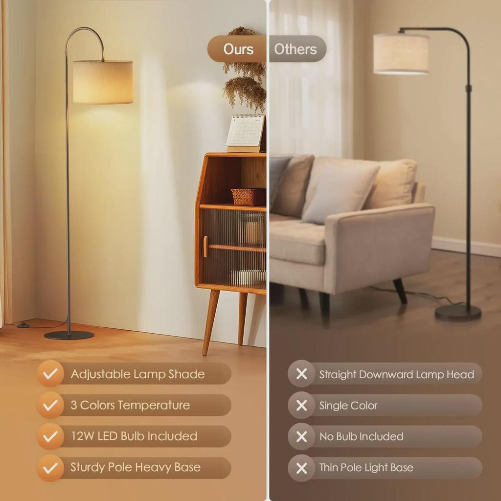 Modern Nordic LED Remote-Controlled Floor Lamp - Simple Bedside and Living Room Design