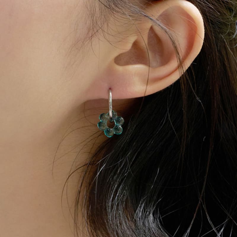 FANTASTIC PLANET refreshing flower ring earrings (3colors)