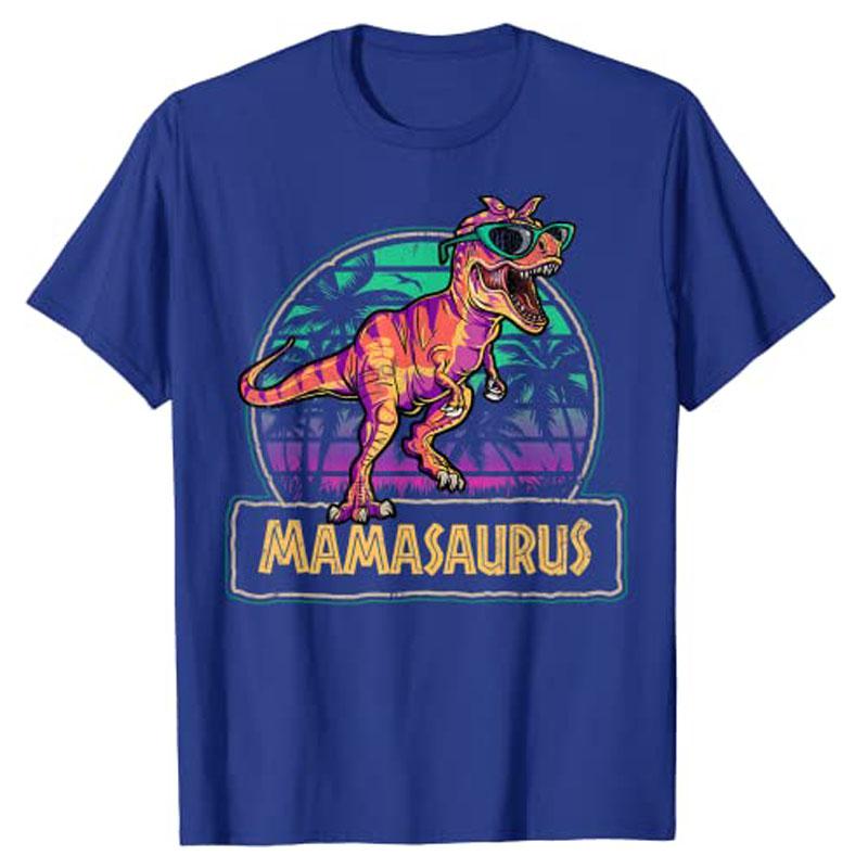 Mamasaurus T Rex Dinosaur Mama Saurus Family Matching Women Cute T-Shirt Graphic Tee Shirts
