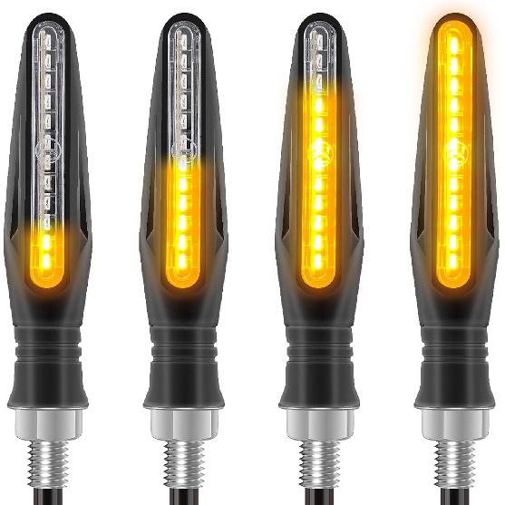Kinstecks 4PCS Motorcycle Indicators Flowing Turning Indicators Turn Signal Lights 12V for Motorcycle Motorbike Scooter Quad Cruiser Harley Kawasaki