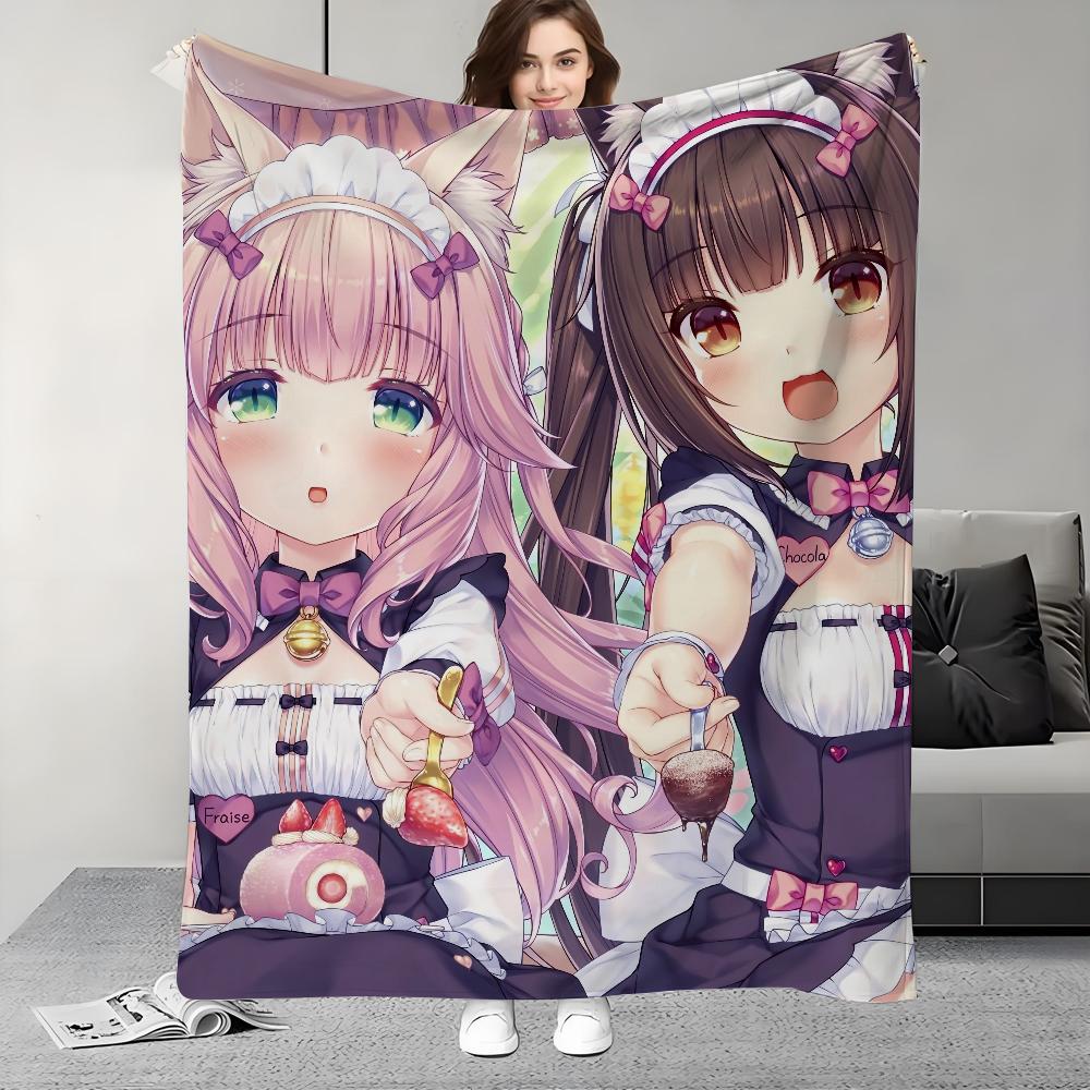 Плед N-Nekopara-S Легкий Дизайн Для Общежитий, Дневного Сна, Гостиной, Офиса, Дивана, Всесезонный