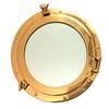 38.1 Cm Nautical Brass Porthole, Maritime Antique Wall Mirror