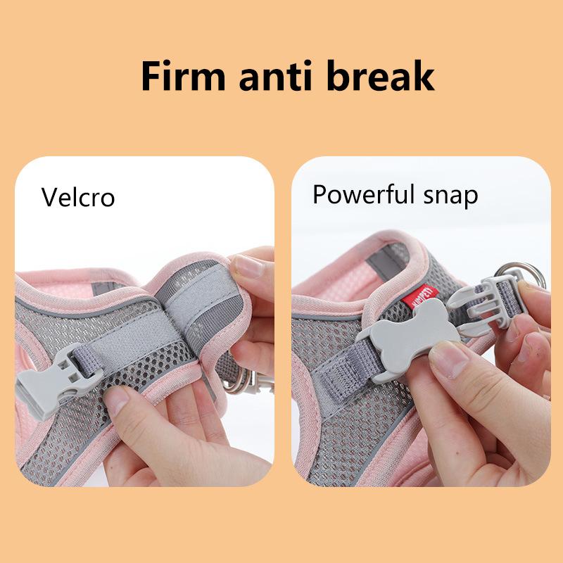 Шлейка для собак для маленьких собак, кошек, светоотражающая шлейка и поводок для домашних животных, регулируемый дышащий нагрудный жилет для домашних животных, поводок, аксессуары для собак