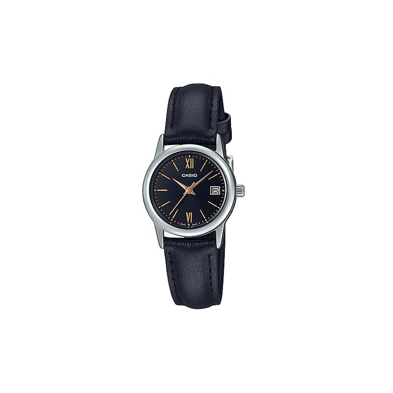 Casio CASIOSTANDARD серия простой ретро маленький круглый часы деловой повседневный мода кварцевый механизм кожаный ремешок японский и корейский LTP-V002L-1B3