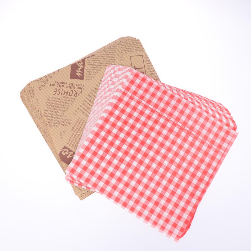 50 шт. Упаковка для выпечки Пакет для еды Жиронепроницаемый бумажный пакет Обертка для сэндвича, пончика, хлеба Гамбургер Кухонный аксессуар 18*18 см