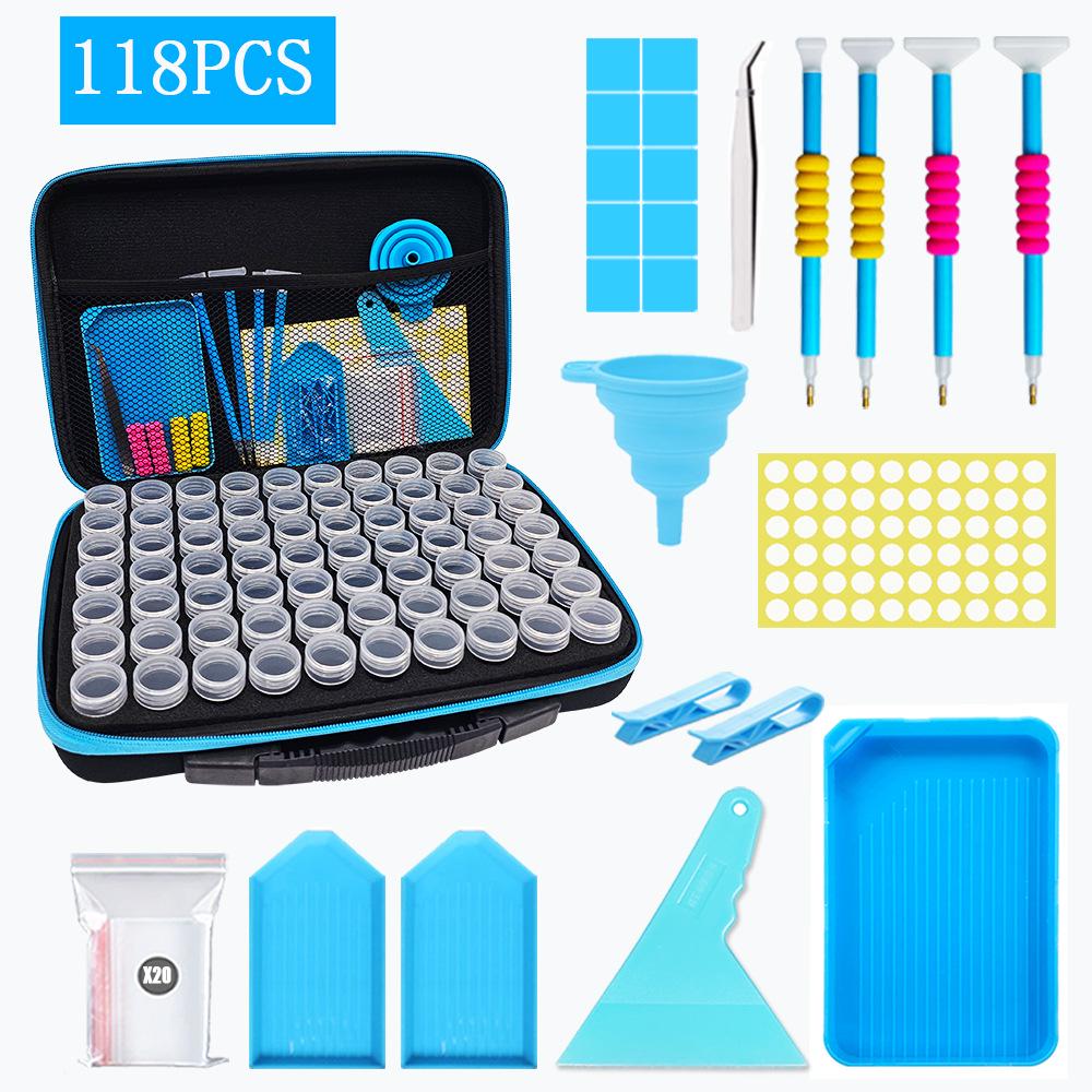 Набор для алмазной живописи своими руками: Воронка, Ручка для страз, 60 бутылочек для хранения, 30 ячеек для хранения, Сумка с бабочкой