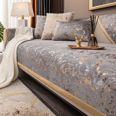 Голландский бархатный узор с позолоченным рисунком, чехлы для диванов, полотенце, противоскользящая защита для дивана, чехол для дивана, одеяло для гостиной, желтый край