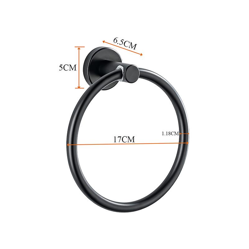 Ring For Hand Bathroom Towel Towel Holder Matte Black Finish Stainless Steel Bathroom Towel Holder Wallmounted Round Towel Rack