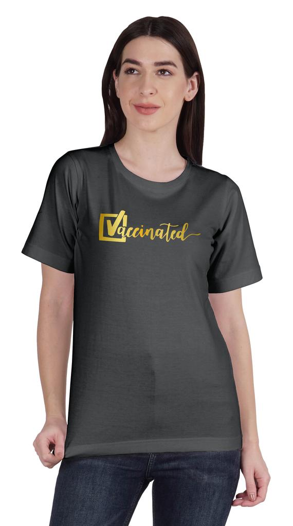 Inkmeso Футболка с круглым вырезом Vaccined Pro Vaccine, хлопковая футболка для женщин
