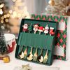 6Pcs Christmas Fork And Spoon Set,Stainless Steel Creative Tableware,Coffee Tea Dessert Forks And Spoons Gift Set