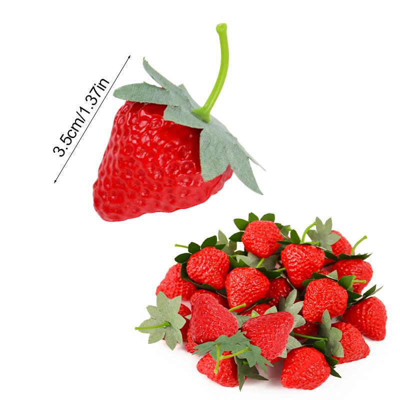 10/20Pcs Artificial Strawberries Fake Plastic Fruit for Home Kitchen Garden Decoration Photo Props Christmas Party DIY Decor