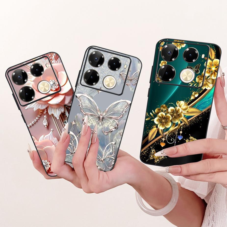 For Infinix Note 40 40X 5G Case X6852 New Butterfly Painted Cover Soft Silicone Case For Infinix Note 40 Pro Plus Note40 X Shell