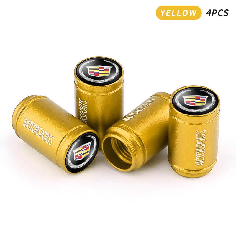 AABHR1 4Pcs Tyre Valve Cover Metal Car Tire Wheel Stem Air Valve Cap for Cadillac ATS BLS CT4 CT5 CTS EXT ESCALADE SRX XT4 SLR XTS
