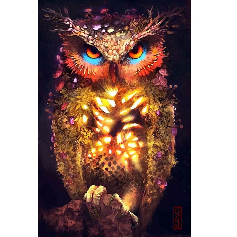 DIY Сова 5D алмазная живопись полная круглая дрель вышивка крестиком мультфильм животных Алмазная вышивка Стразы Мозаика домашний декор