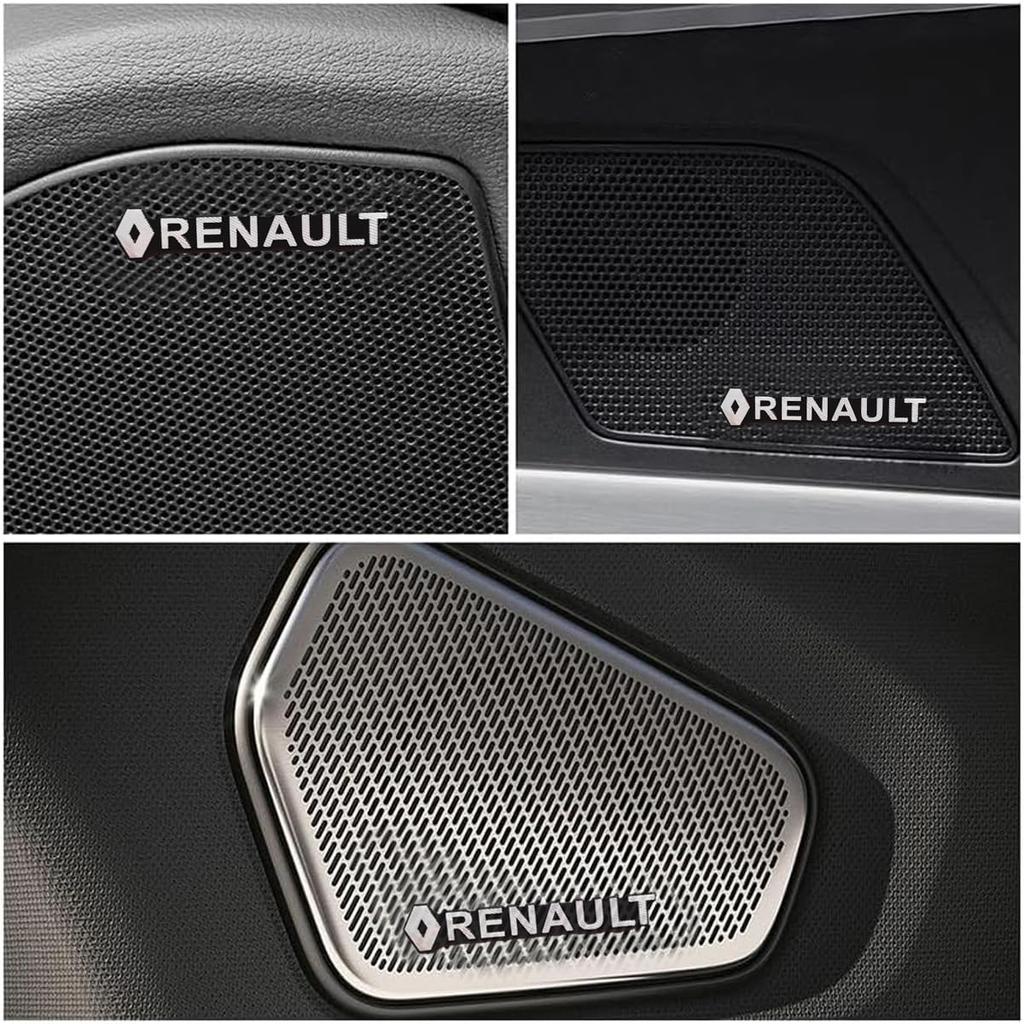 Наклейки на динамики Renault, 5 штук, для Koleos, Laguna, Latitude, Talisman, 23 Clio и Logan. Крутые металлические декоративные эмблемы (Renault)