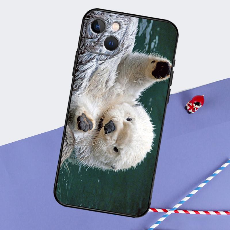 Животное выдра Милый чехол для телефона для iPhone 16 15 Pro Max 12 13 Mini 11 14 Pro Max XR 16 15 Plus 16e Чехол
