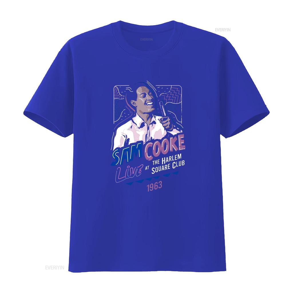 Vintage Sam Cooke Live at Harlem Square Club 1963 T Shirt Heavy Cotton Black Full Size vintage Washed homme Casual Slightly