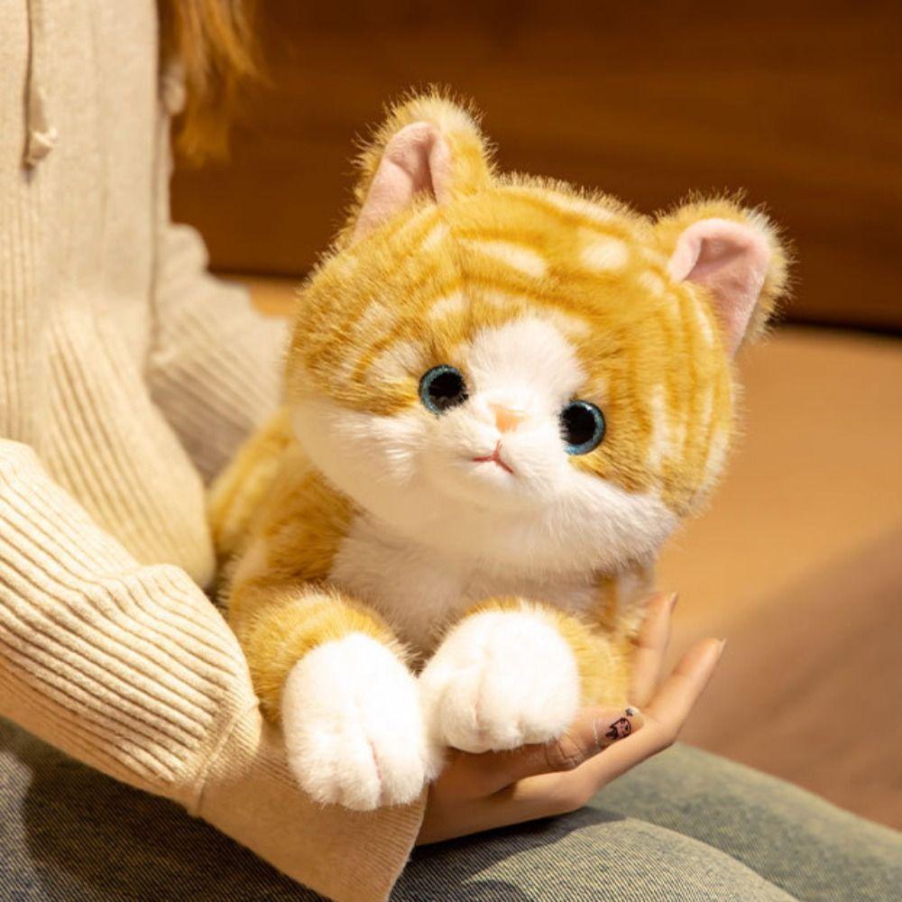 Cuddly Lifelike Cat Doll Lovely Simulation Stuffed Cat  Desktop Decoration