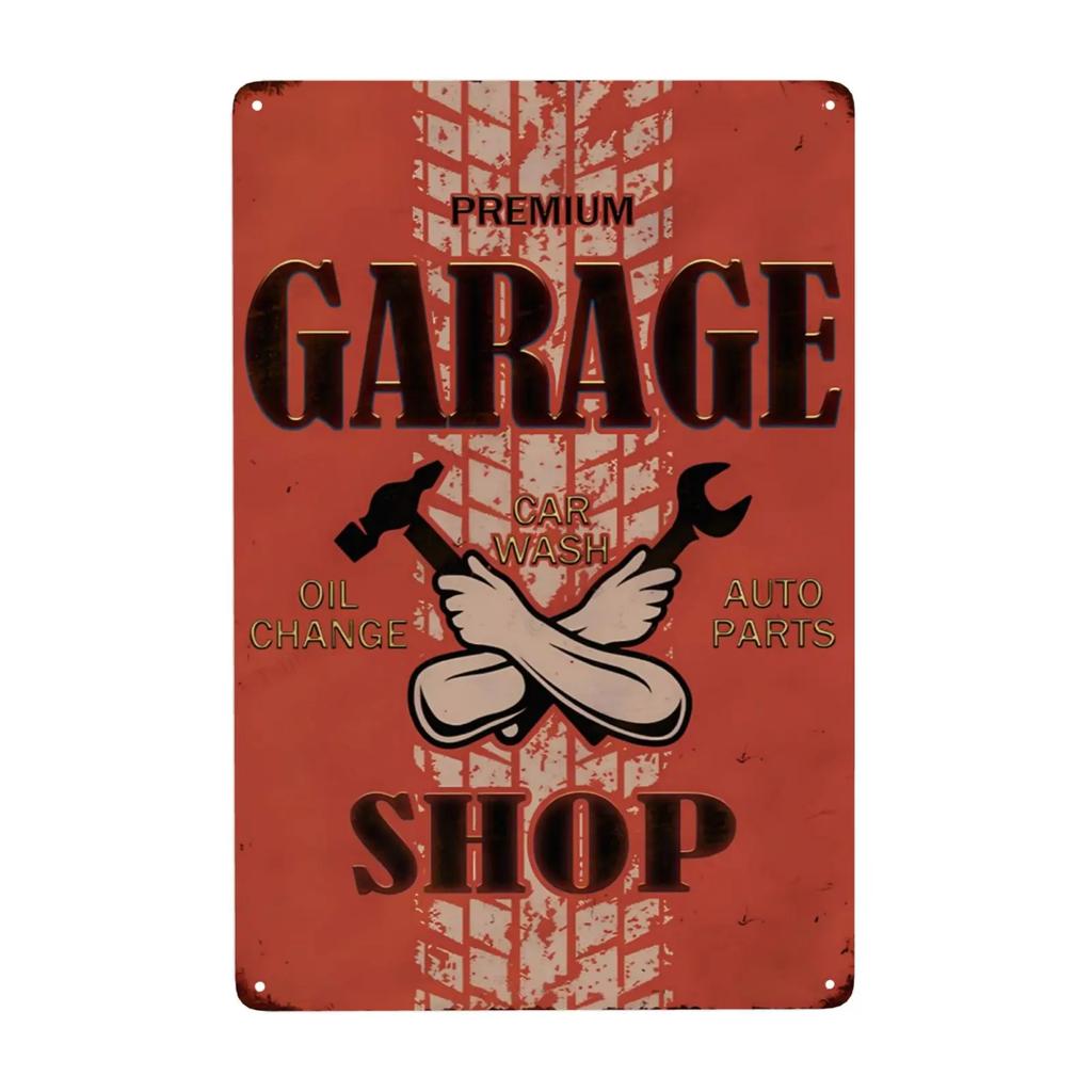 1pc, Full Service Garage Sign,Mechanic Car Service Parts Repairs Vintage Metal Signs for Cafe Bar Shop Wall Decor 8x12 Inch