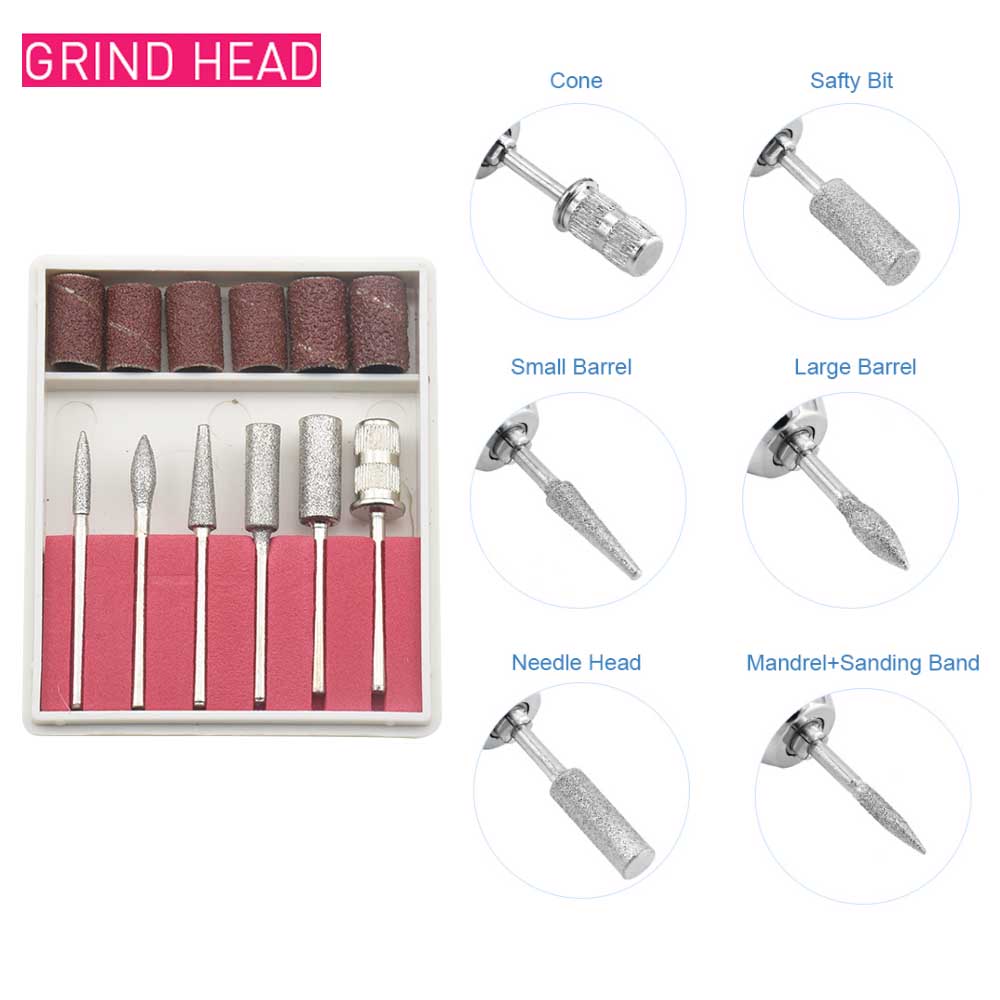 20000 об/мин Профессиональный набор для маникюрного аппарата Напильники Насадки Инструменты для удаления гель-лака Низкий уровень шума Фрезы Набор для маникюра