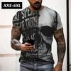 XXS-6XL Плюс Размер Мужская футболка Ужасы Ретро Череп Модная футболка Летняя повседневная футболка с коротким рукавом Хип-хоп уличная мужская одежда Топы