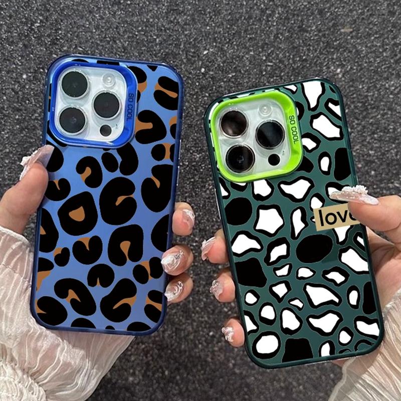 Милый чехол с леопардовым принтом для iPhone 16 Pro Samsung A55 A35 M35 S24 FE Xiaomi Redmi Note 13Pro 14C Huawei Honor 200, противоударный чехол-бампер для телефона с защитой от царапин