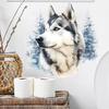 Настенная наклейка 'Волк Хаски в стиле чернильной живописи' для спальни, гостиной, кабинета, фон, самоклеящаяся, съемная, домашний декор