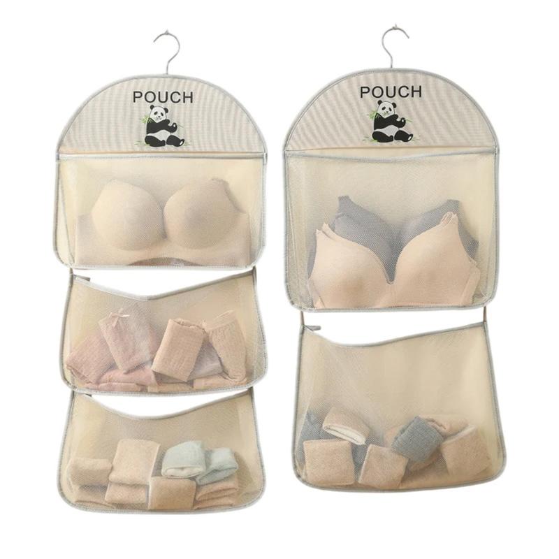 1 шт. Сетка для хранения бюстгальтеров, многослойные сумки для хранения, экономящие место, для нижнего белья, носков, дышащая подвесная сетчатая сумка, органайзер для хранения