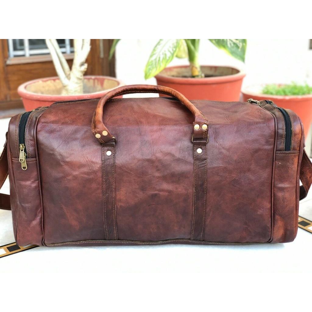 Дорожная спортивная сумка из натуральной кожи, спортивная сумка Weekender, дорожная сумка из козьей кожи