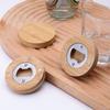 5pcs Magnetic Bamboo Blank Bottle Opener Round Fridge Magnet Kitchen Gadget Beer Opener  Soda