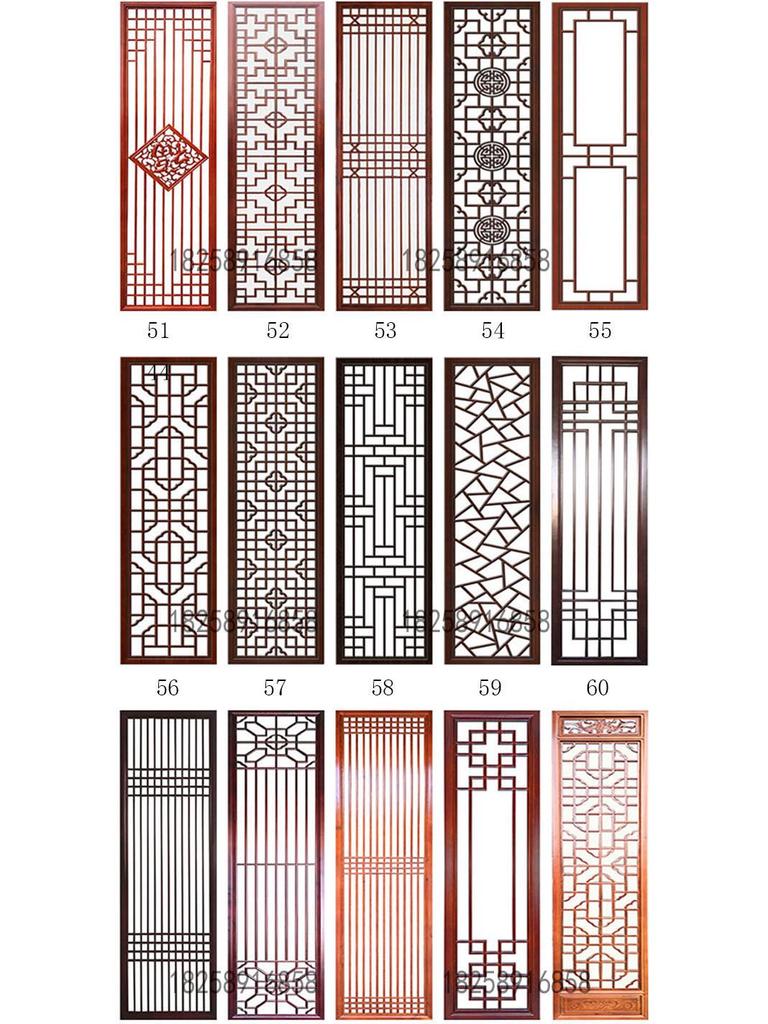 Antique Chinese Dongyang Solid Wood Windows and Doors: Fretwork Entrance Screens & Living Room Grille Partitions.