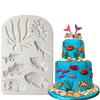 Silicone Mold 1 Pcs Fish Seaweed Cake Border Fondant Cake Sea Coral  Chocolate Decorating Tools