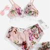 Популярный печатный сексуальный комплект нижнего белья для дома с подтяжками из двух частей, сексуальное нижнее белье для дома