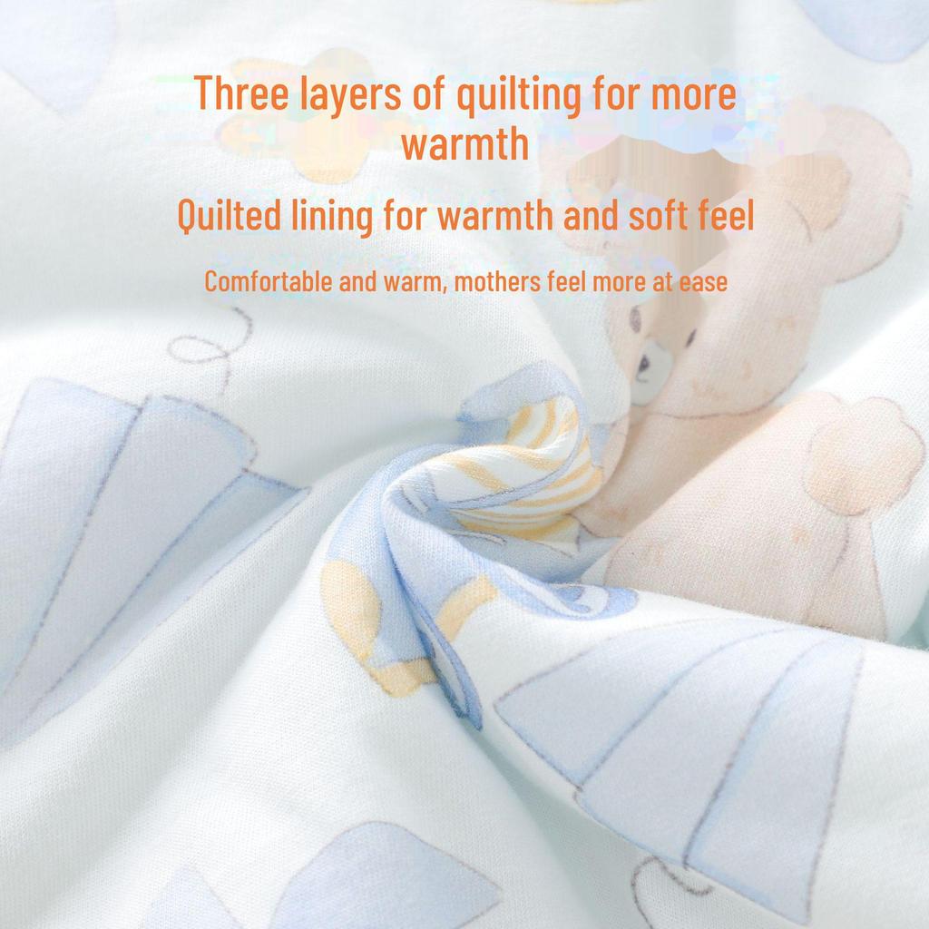 Yiri Infant Split-Leg Pure Cotton Sleeping Bag - Warm, Anti-Kick, Quilted, Long-Sleeve for Autumn & Winter