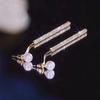 2024 Luxury Diamond & Pearl Tassel Earrings for Women - Round-Face Slimming 2-Way Design