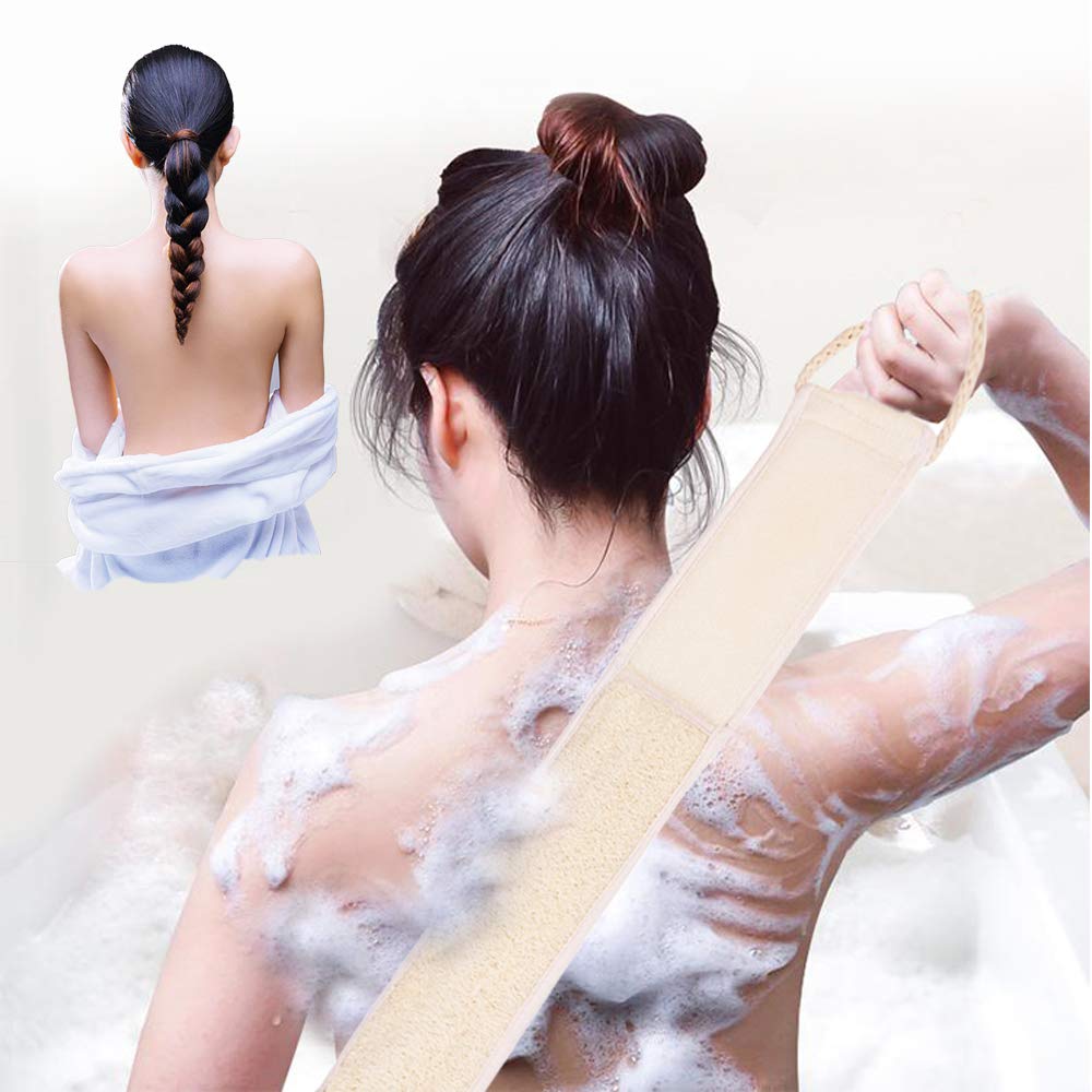 3 шт., натуральный скребок для тела из люфы, набор сизалевых скребков для спины, губка из люфы и сизаль, экономия мыла, отшелушивающий органический душ