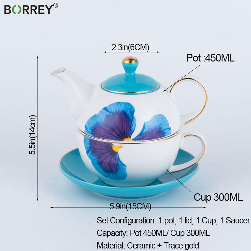 BORREY керамический цветочный чайник, чашка, блюдце, офисная чашка послеобеденного чая, кофейная чашка, блюдо для друзей, семейный подарок, набор чайников с желтой бабочкой