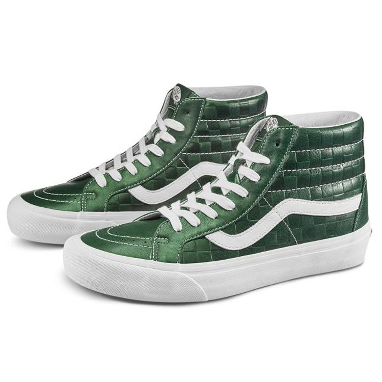 Vans Sk8 Переиздание Vlt Lx Высокие кеды для скейтбординга Унисекс Кроссовки Белый Зеленый VN0A4BVGXKV