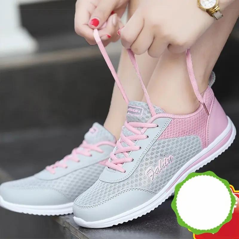 Women's Sports Shoes Classic Sneakers Woman Breathable Mesh Lace Up Sneaker Lightweight Casual Shoes for Women Casual Tennis