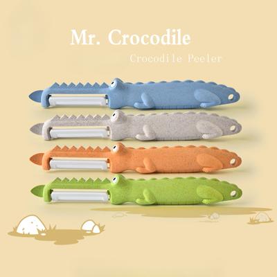 Творческий мультяшный милый крокодил керамическая овощечистка пшеничная овощечистка креативная овощечистка пшеничные стебли ручка крокодил форма яблокорезка